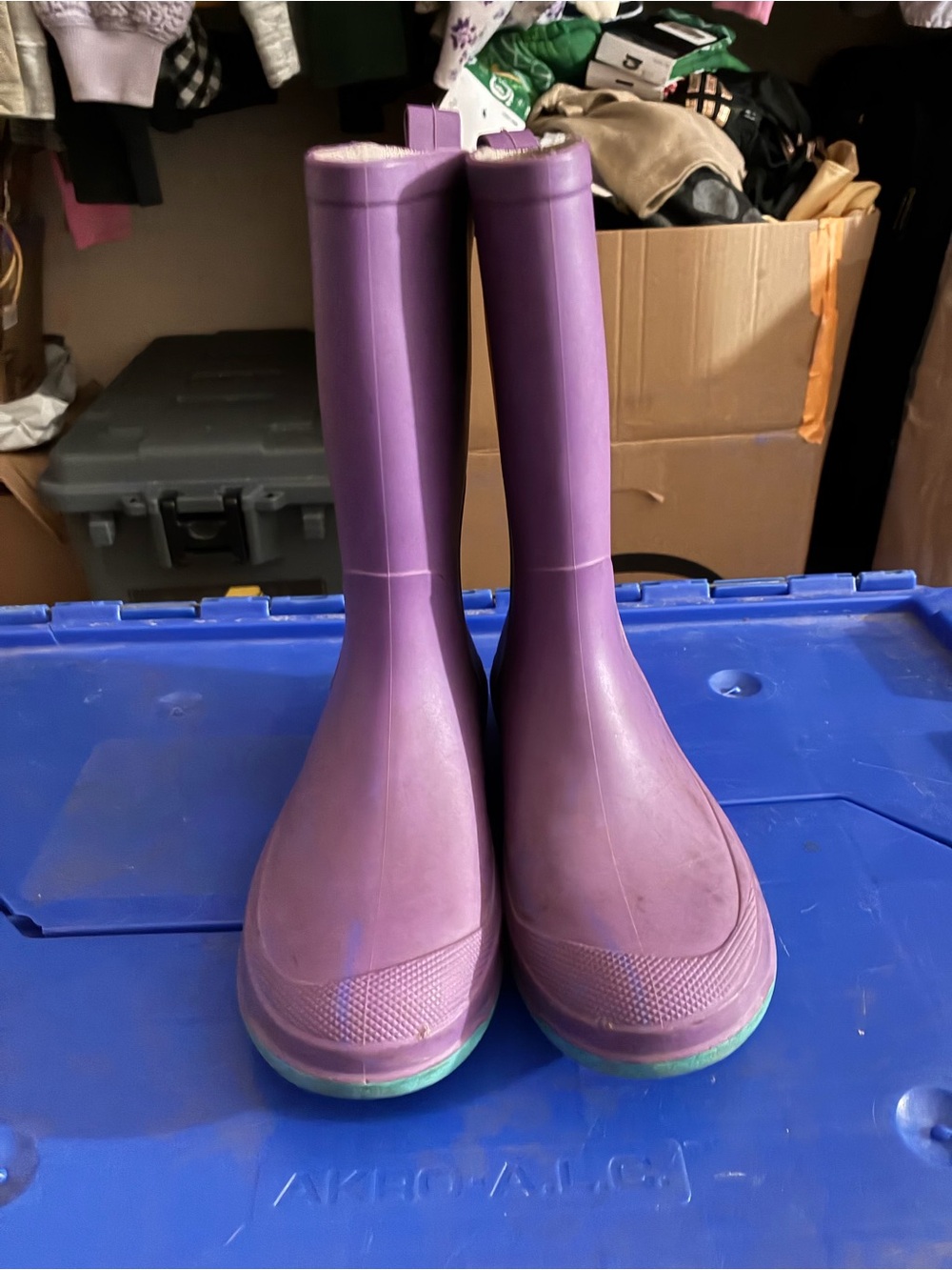 Kids Tall Purple Rain Boots - Brand Unspecified